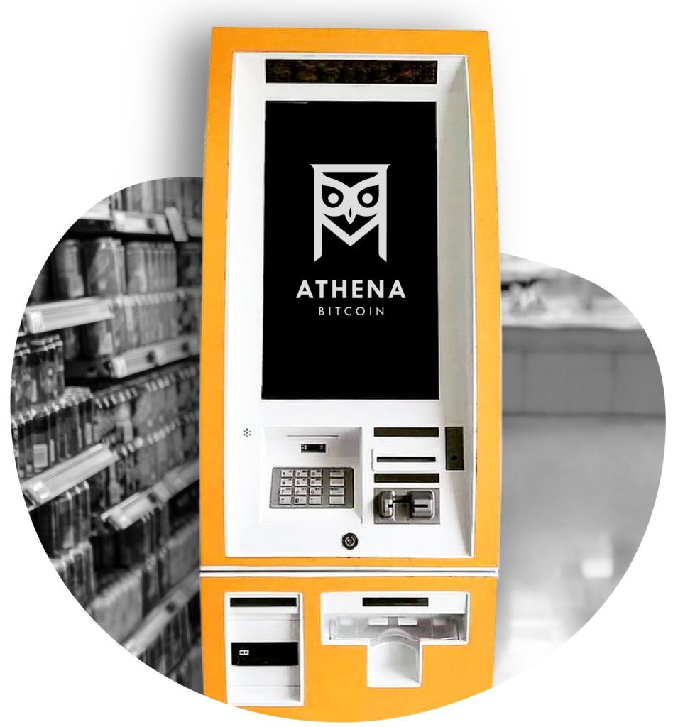 Portfel kryptowalutowy z kodem QR skierowany do czytnika w bitomacie